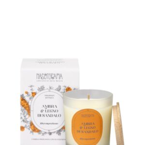 Candela profumata  Ambra & Legno di Sandalo Nasoterapia
