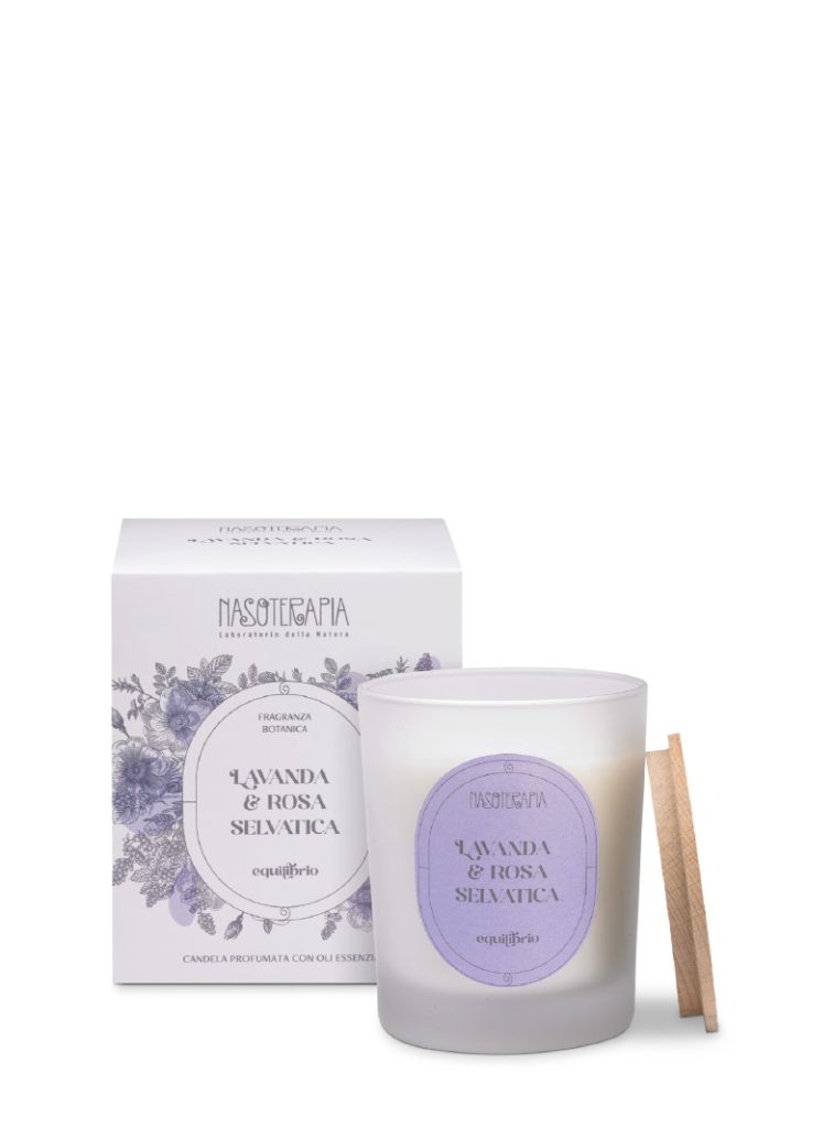 Candela profumata  Lavanda & Rosa selvatica Nasoterapia