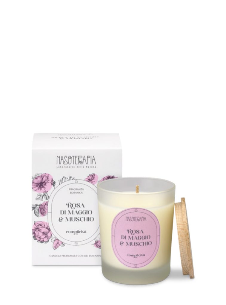 Candela profumata  Rosa di Maggio & Muschio Nasoterapia