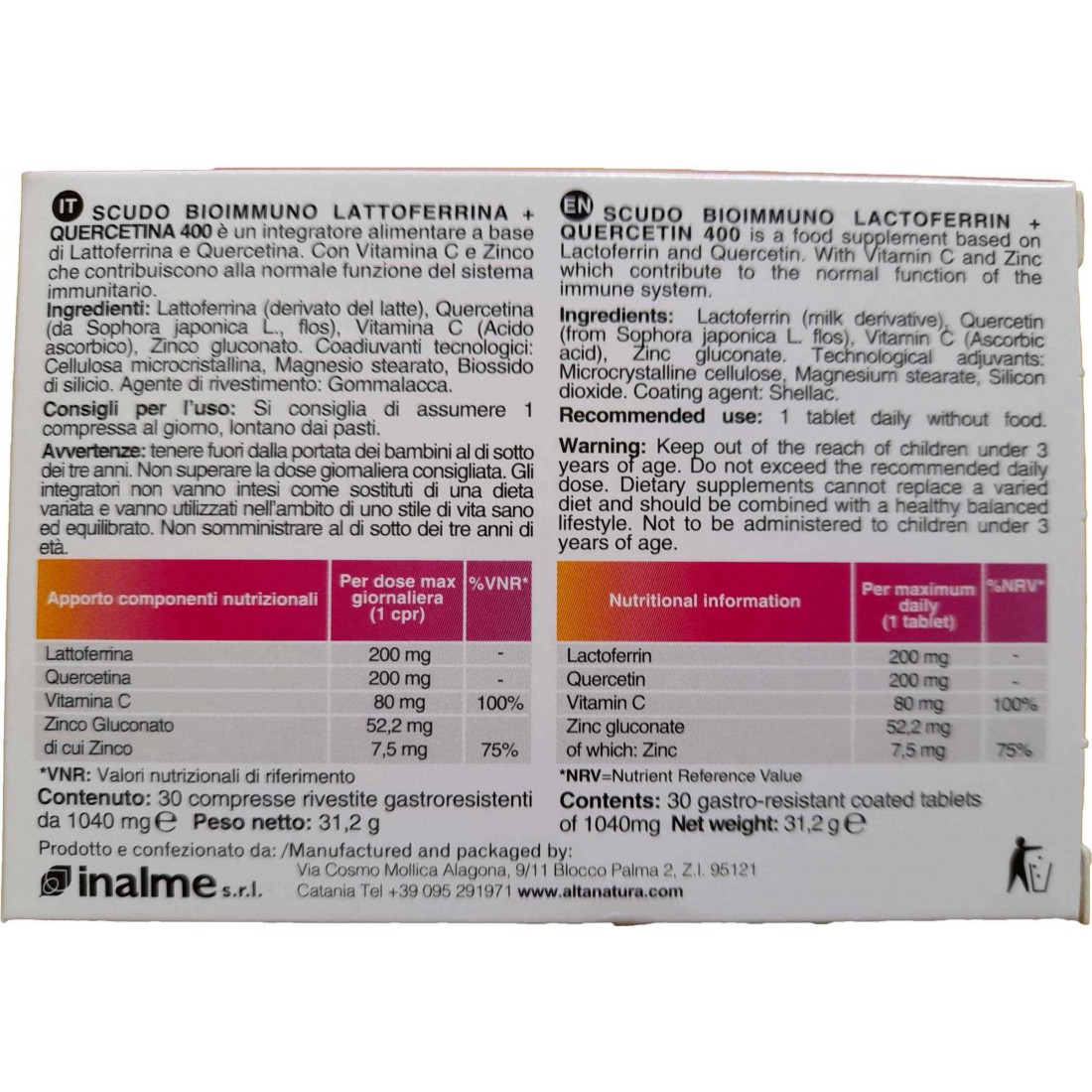 Scudo Bioimmuno Lattoferrina Alta Natura - immagine 2